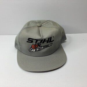 STIHL Mesh Trucker Hat Men's One Size Gray Chainsaw Logo Snapback